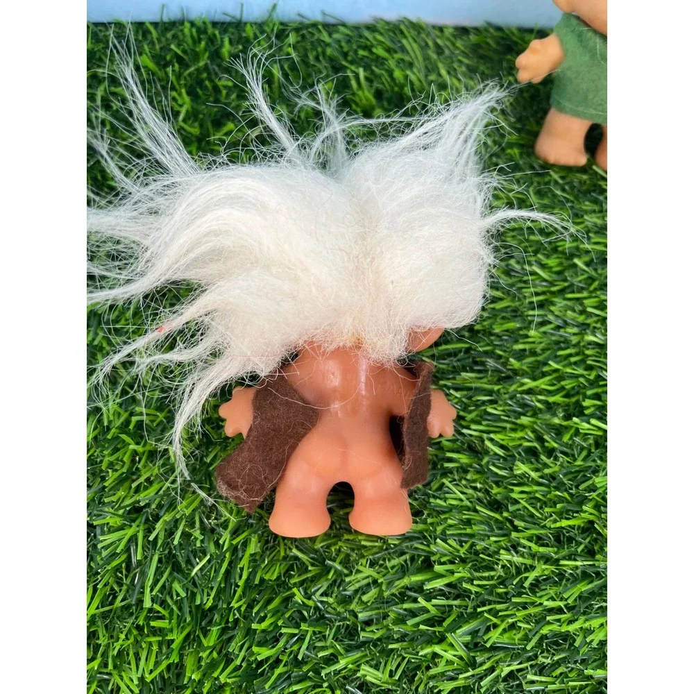 Vintage Troll Doll Lot of 2 White and Blonde Hair Retro 1960s Collectibles